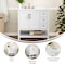 Flash Furniture Vega 36-in. Vanity w/Sink, Storage Cabinet w/Soft Close Doors, Open Shelf and 3 Drawers, White/Gold FS-VEGA36-KD-WH-GLD-GG - alternate 2